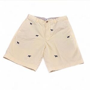 J. Crew‎ yellow Shorts with Navy Embroidery